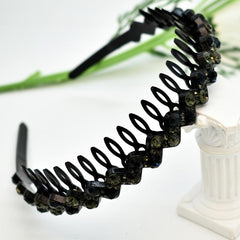 Faux Pearl Rhinestone Plastic Tooth Comb Headbands Crystal Hair Loop