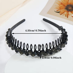 Faux Pearl Rhinestone Plastic Tooth Comb Headbands Crystal Hair Loop
