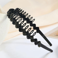 Faux Pearl Rhinestone Plastic Tooth Comb Headbands Crystal Hair Loop