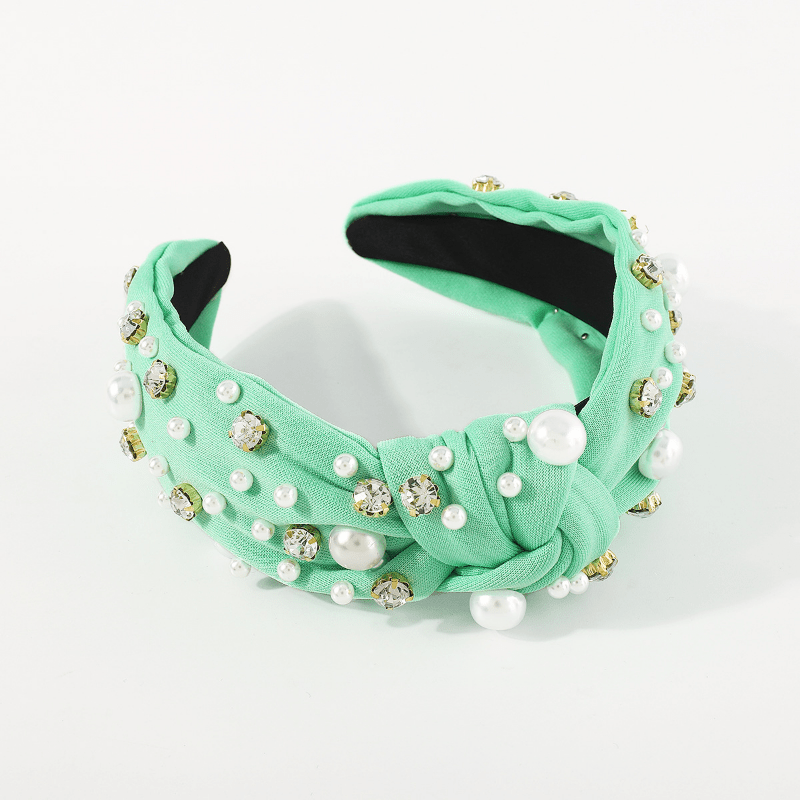 Vintage Rhinestone Headband Faux Pearl Hairband