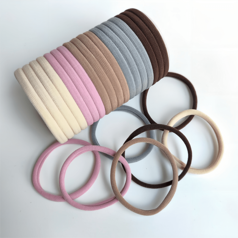 25pcs High Elasticity Hair Tie Ponytail Holder Solid Style Assorted Colors