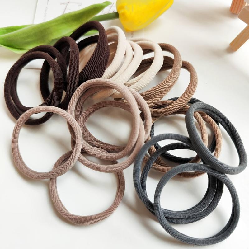 25pcs High Elasticity Hair Tie Ponytail Holder Solid Style Assorted Colors