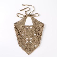 Knitted Flower Triangle Scarf Headband Ladies Girl Hair Accessories Hairband