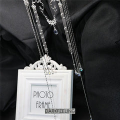 Women's Long Tassel Forehead Chain Alloy Headpiece Silver