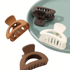 5pcs Matte Semicircle Hair Claw Clip Minimalist Non Slip Hair Accessory