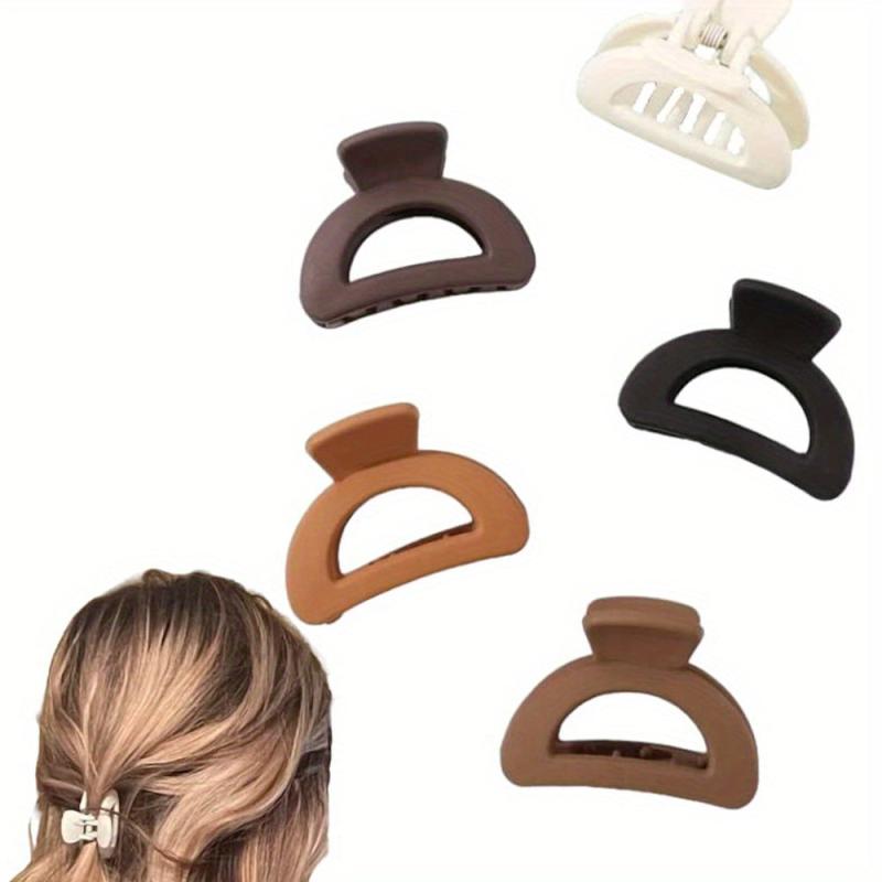 5pcs Matte Semicircle Hair Claw Clip Minimalist Non Slip Hair Accessory