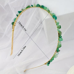 Green Agate Gravel Hairband Bohemian Crystal Headband