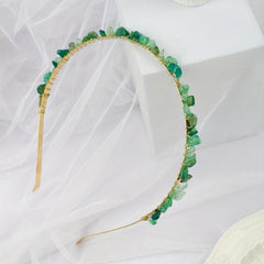 Green Agate Gravel Hairband Bohemian Crystal Headband