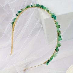 Green Agate Gravel Hairband Bohemian Crystal Headband