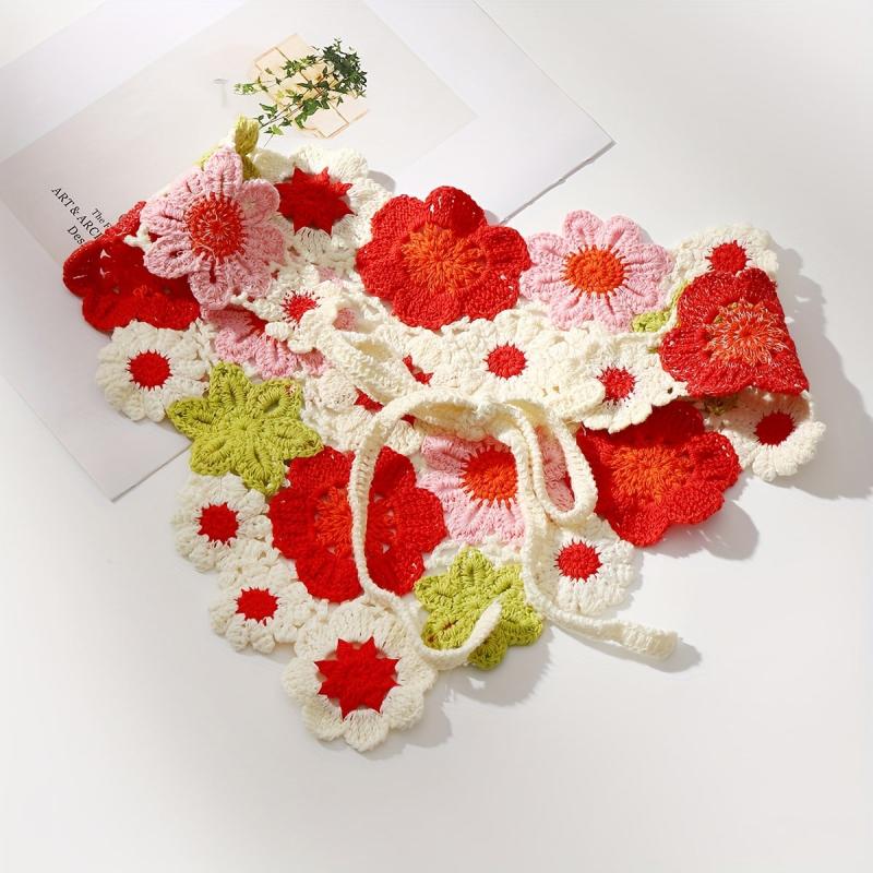 Crochet Bandana Hair Band Knitted Headdress for Girls Women