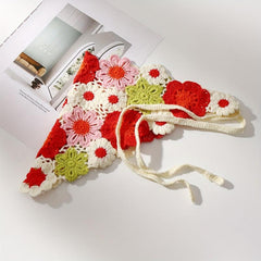 Crochet Bandana Hair Band Knitted Headdress for Girls Women