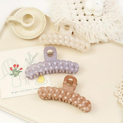 4pcs Sweet Twist Solid Hair Claw Plastic Shark Claw