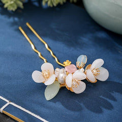 Vintage Flower & Pearl Hair Clip Wedding Hairpin