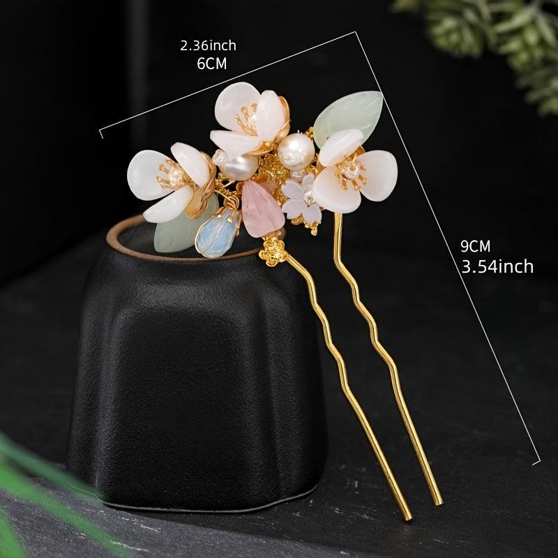 Vintage Flower & Pearl Hair Clip Wedding Hairpin