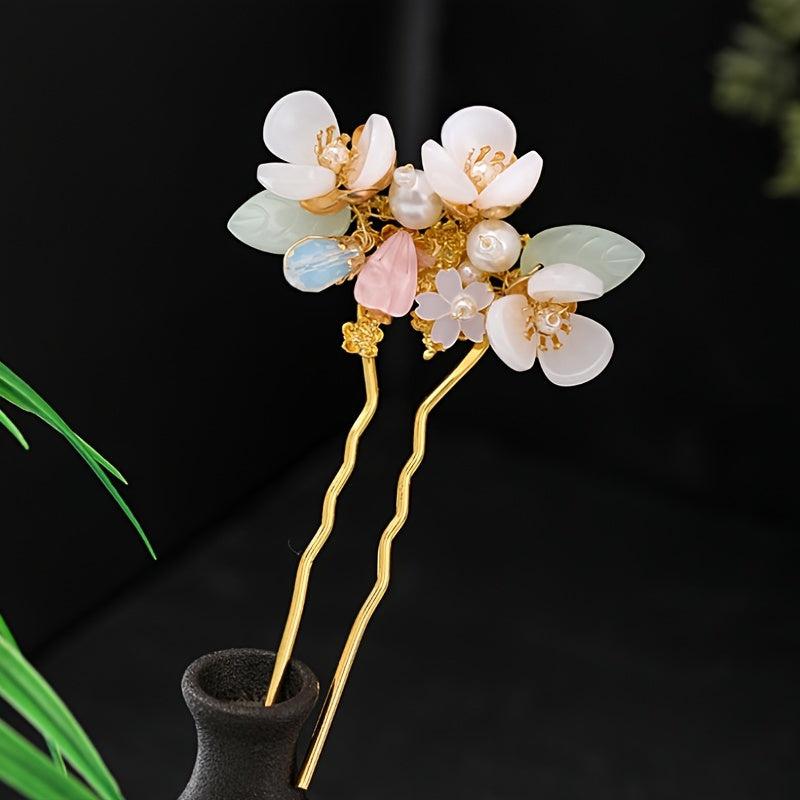 Vintage Flower & Pearl Hair Clip Wedding Hairpin