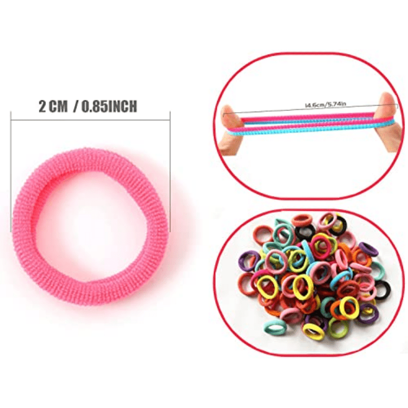50 Pcs Multicolor Hair Ties for Girls, Soft Elastic Ponytail Holders