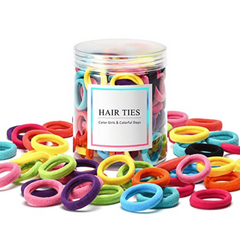 50 Pcs Multicolor Hair Ties for Girls, Soft Elastic Ponytail Holders