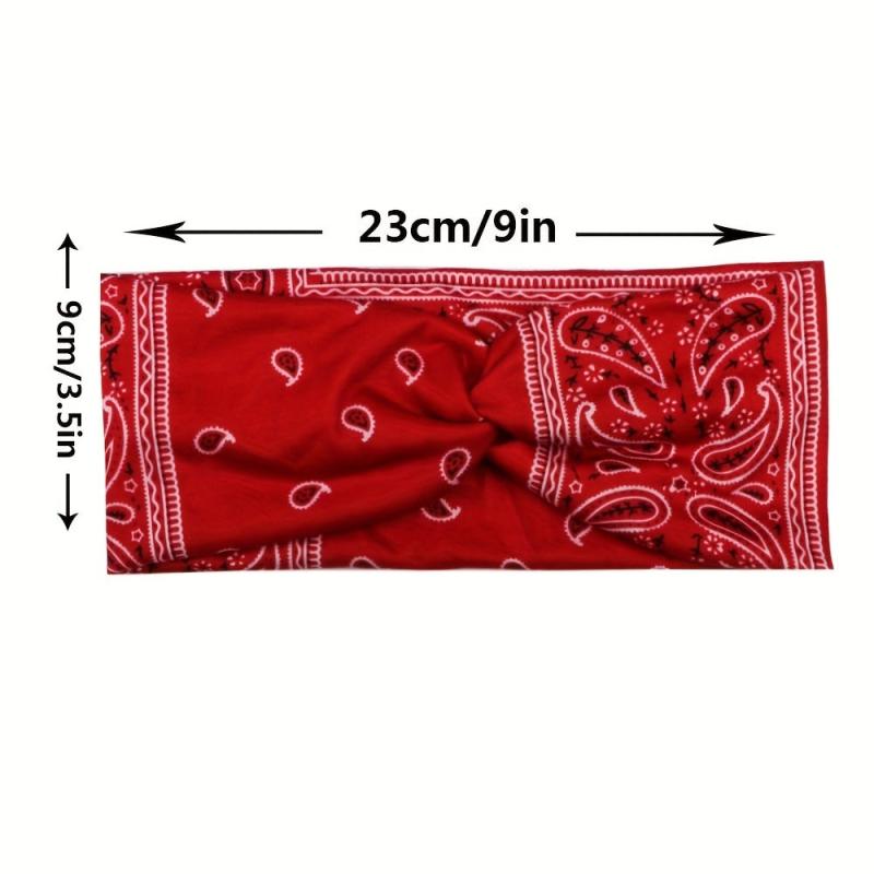 Boho Wide Brim Headbands Floral Elastic Sweatband