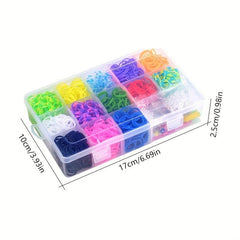 15pcs Rainbow Rubber Band DIY Colorful Hair Tie Bracelet Braid Hair Rope