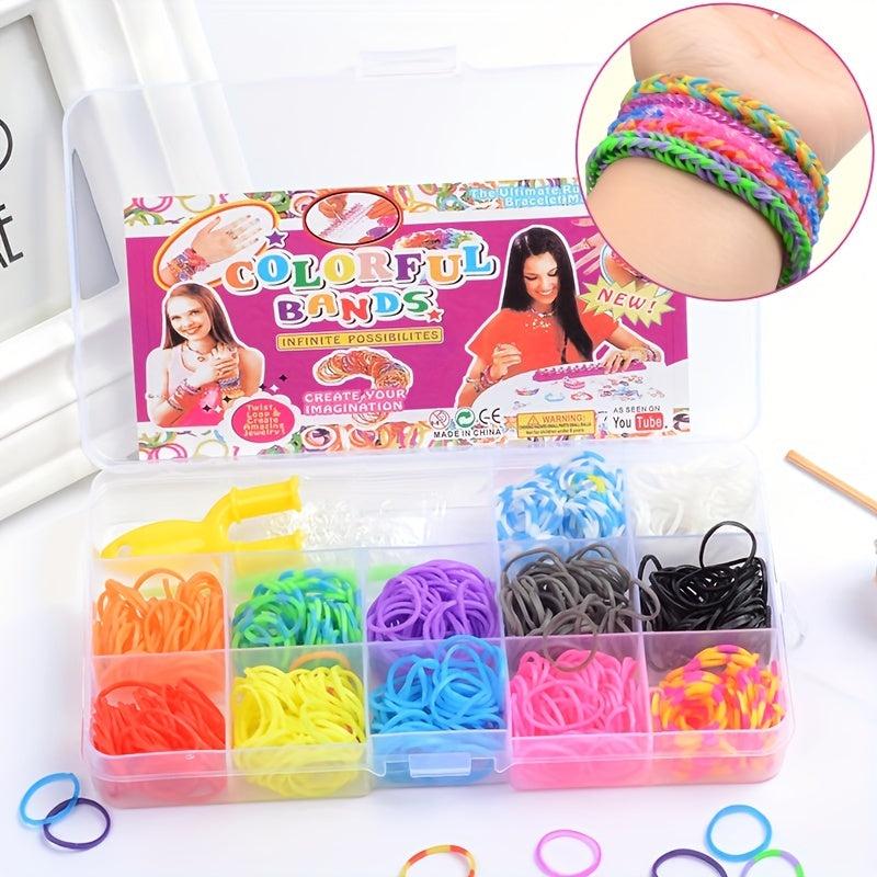 15pcs Rainbow Rubber Band DIY Colorful Hair Tie Bracelet Braid Hair Rope