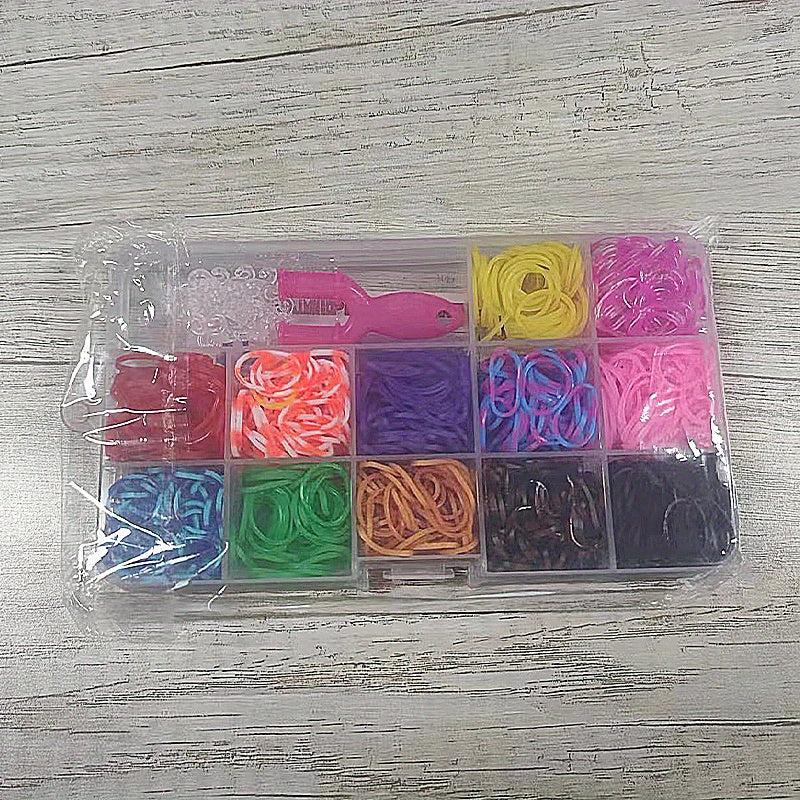 15pcs Rainbow Rubber Band DIY Colorful Hair Tie Bracelet Braid Hair Rope