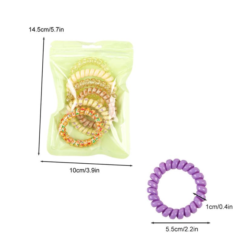 6pcs Candy Spiral Hair Tie Hair Sing No Crease Hair Ring Hair Accessories