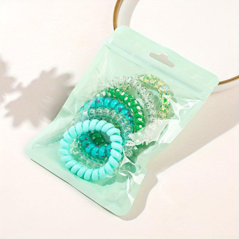 6pcs Candy Spiral Hair Tie Hair Sing No Crease Hair Ring Hair Accessories