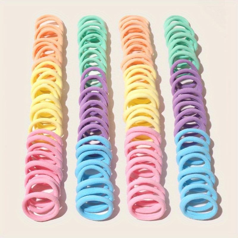 100pcs Seamless Hair Tie Ponytail Rope Elastic Hair Accessories