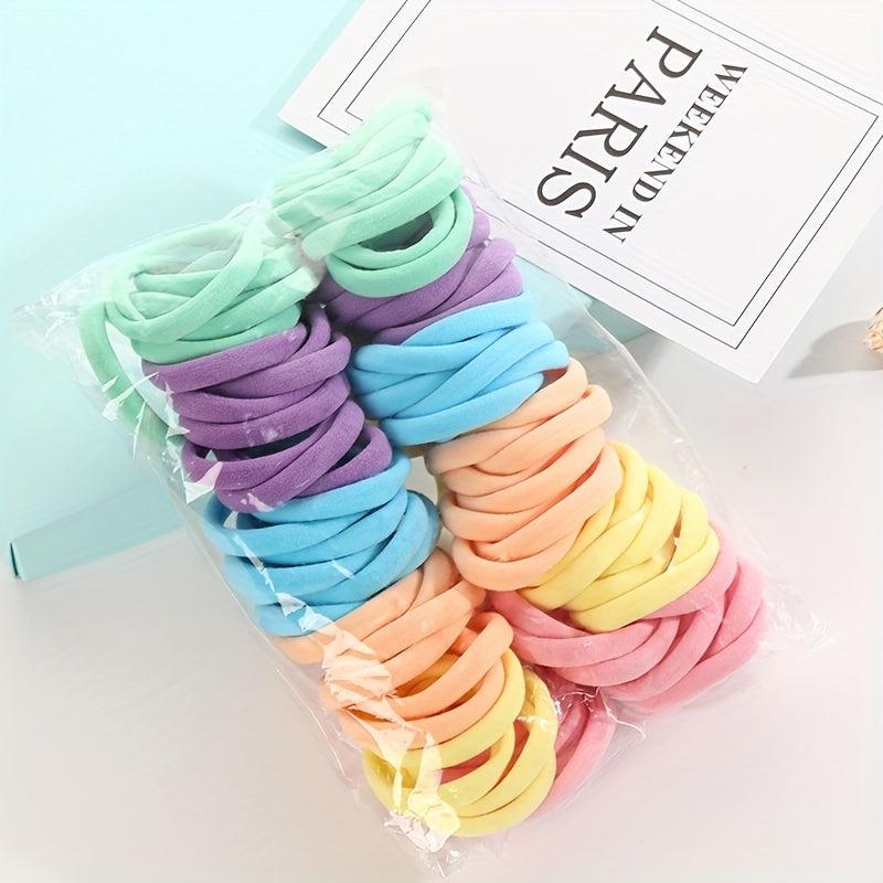 100pcs Seamless Hair Tie Ponytail Rope Elastic Hair Accessories