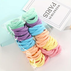 100pcs Seamless Hair Tie Ponytail Rope Elastic Hair Accessories