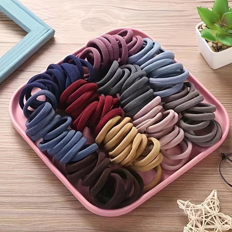 100pcs Seamless Hair Tie Ponytail Rope Elastic Hair Accessories