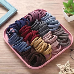 100pcs Seamless Hair Tie Ponytail Rope Elastic Hair Accessories