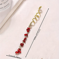 Braided Hair Ring Natural Stone Pendant Vintage Accessories