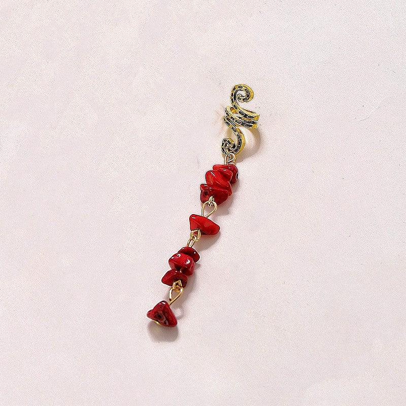 Braided Hair Ring Natural Stone Pendant Vintage Accessories