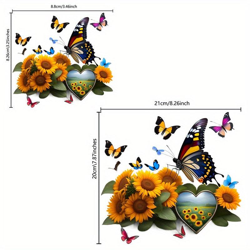 Sunflower Butterfly Pattern Iron on Patches Heat Transfer Sticker DIY