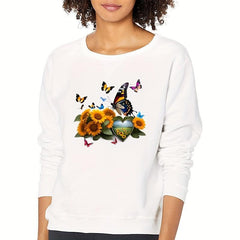 Sunflower Butterfly Pattern Iron on Patches Heat Transfer Sticker DIY
