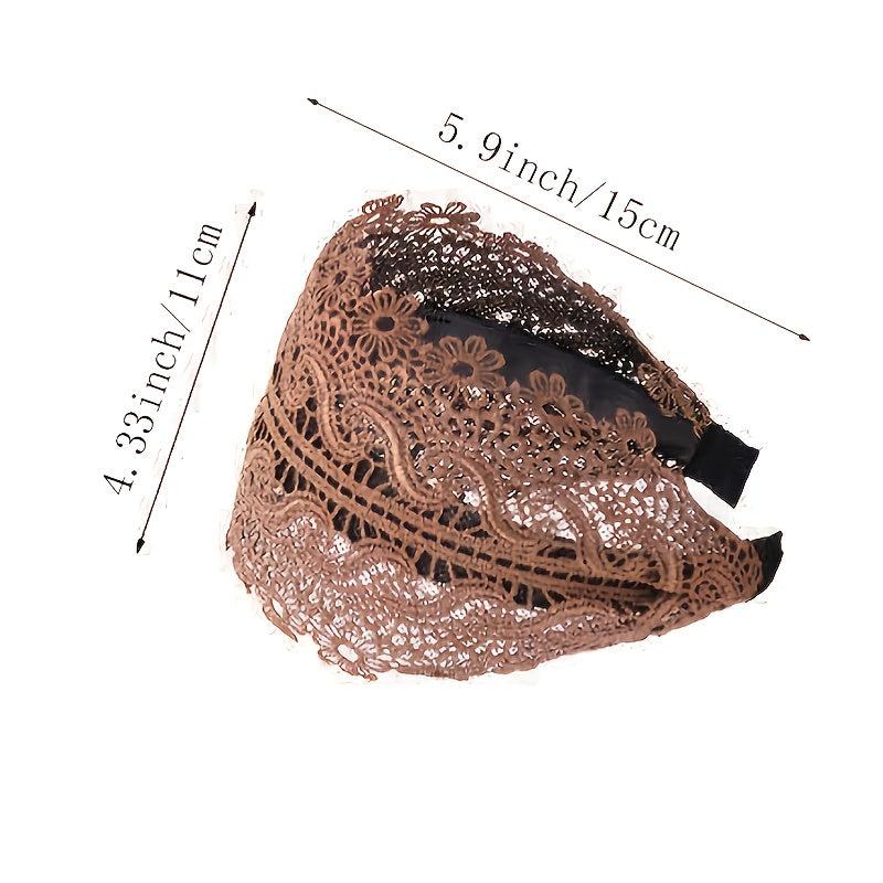 Ethnic Lace Headband Embroidered Wide Hair Accessories