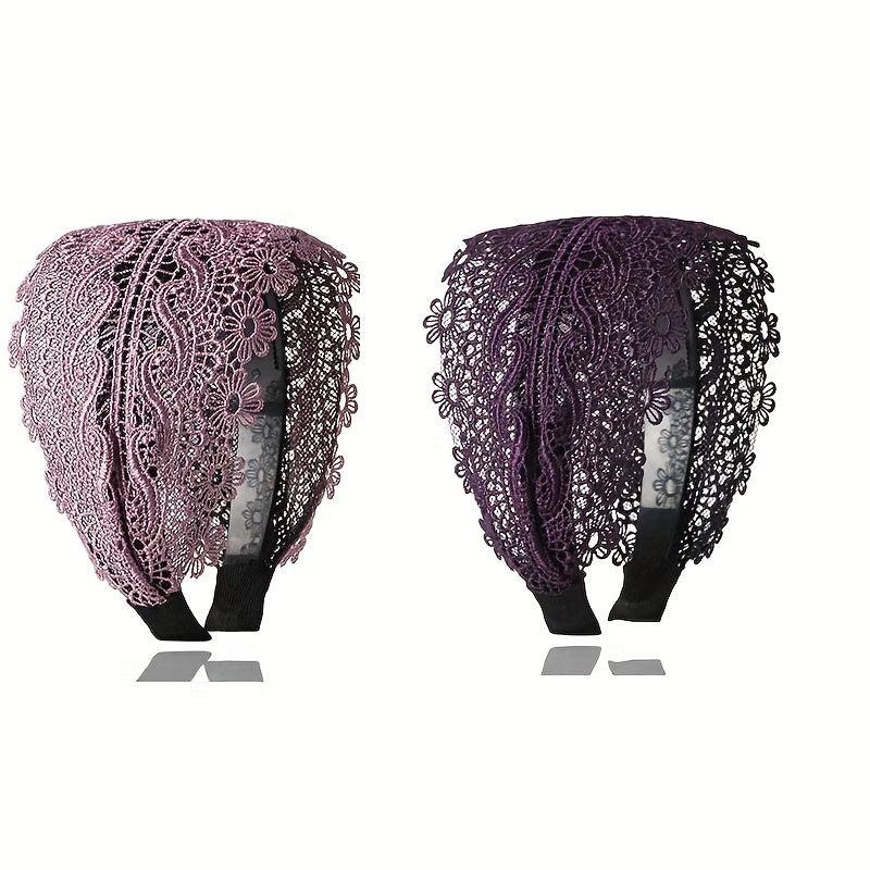Ethnic Lace Headband Embroidered Wide Hair Accessories