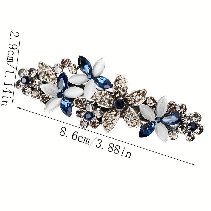 Rhinestone Flower Hair Clip French Barrette Hair Accessories