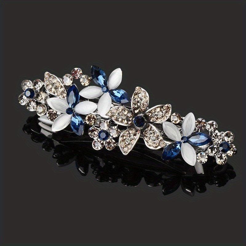 Rhinestone Flower Hair Clip French Barrette Hair Accessories