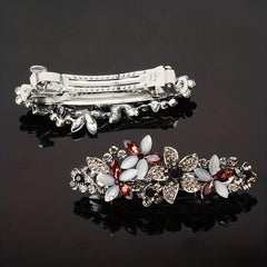 Rhinestone Flower Hair Clip French Barrette Hair Accessories