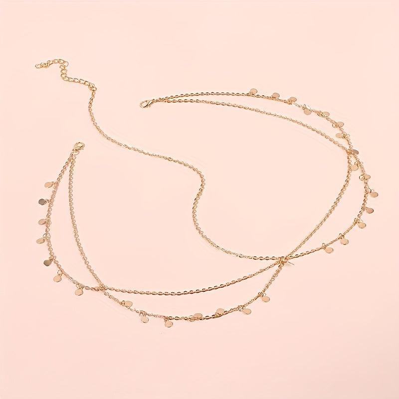 Golden Chain Boho Head Piece with Tassel Hair Accessories for Women