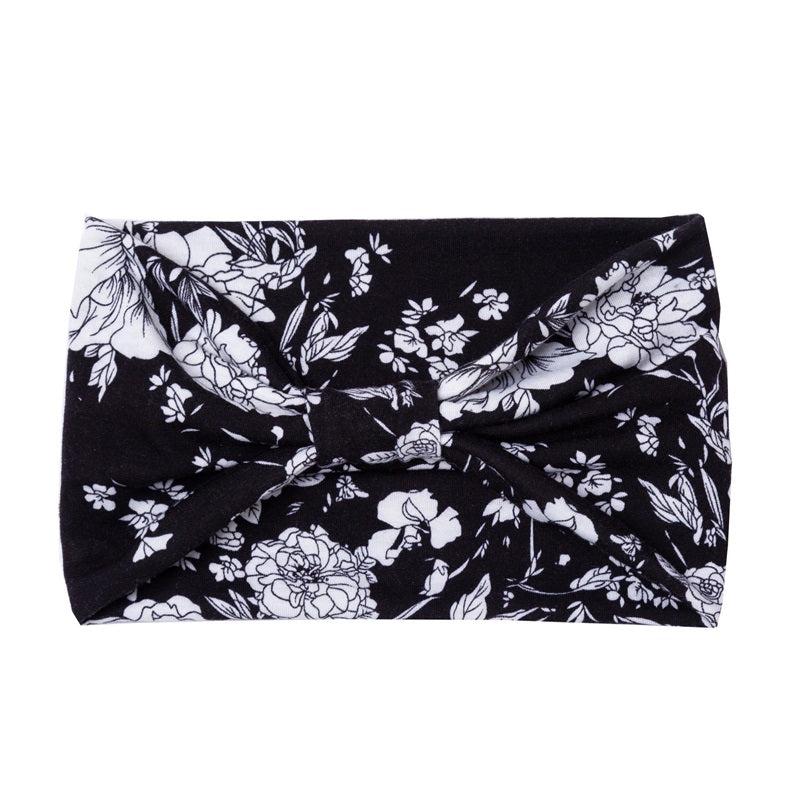 Boho Headband Wide Brimmed Hair Scarf Floral Elastic Turban