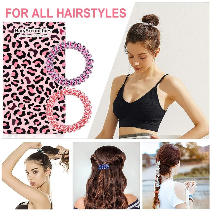 8pcs Spiral Hair Ties Hair Bands Coil Y2K Hair Accessories For Active Women