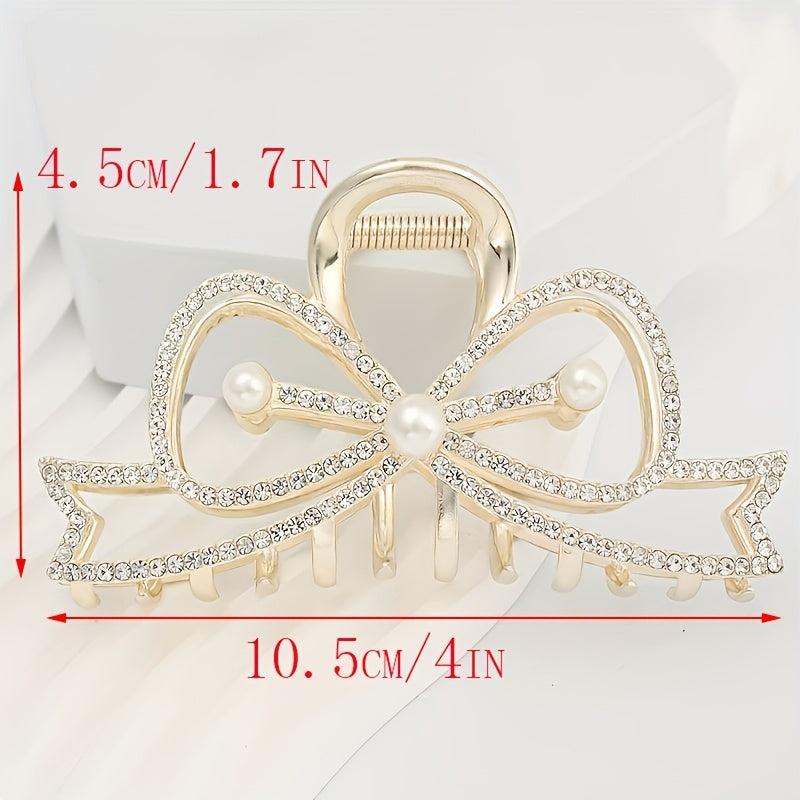 Rhinestone Butterfly Bow Hair Clip for Women Girls