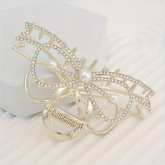 Rhinestone Butterfly Bow Hair Clip for Women Girls