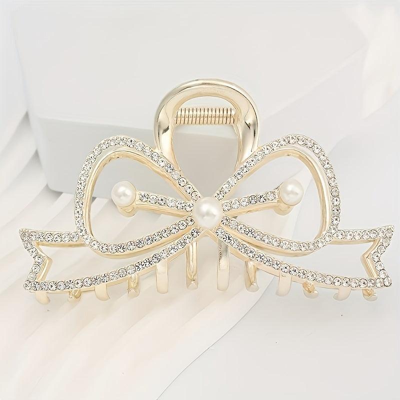 Rhinestone Butterfly Bow Hair Clip for Women Girls