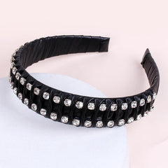 Hand Braided Headband Rhinestone Leather Hairband