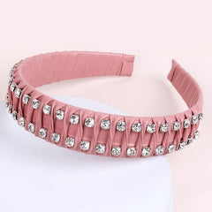 Hand Braided Headband Rhinestone Leather Hairband