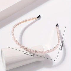 Faux Pearl Beaded Headband Non slip Head Hoop Skinny Headdress Hair Band